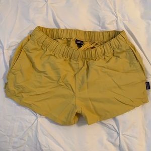 size small yellow Patagonia shorts